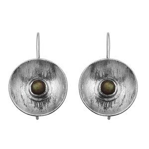 Natural Labradorite Designer Earrings in Silver